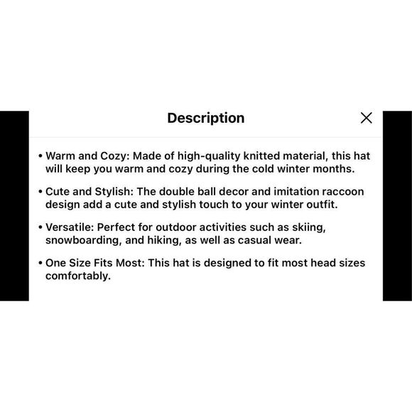 Knitted double ball, faux raccoon for winter hat - Picture 4 of 8